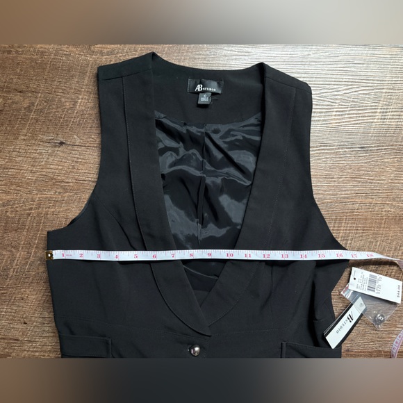 AB STUDIO 90s vintage black tailored vest shawl collar deadstock sz 10 NWT - Picture 13 of 16